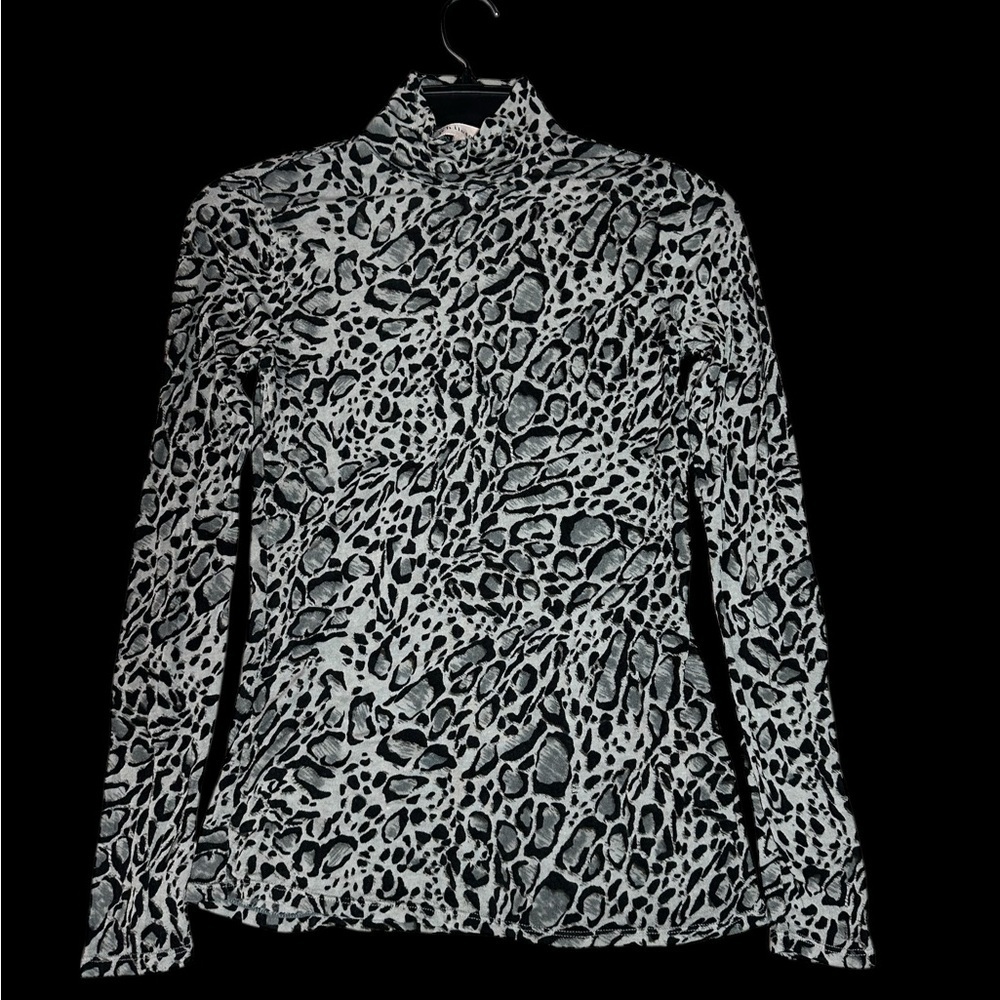 Philosophy Black and White Animal Print Button Down Shirt